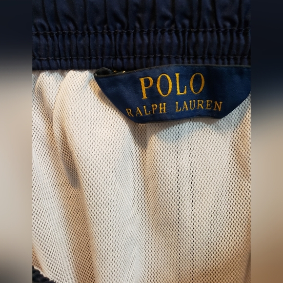 Polo Ralph Lauren NWT Green, Blue, Yellow Striped Swim Trunks, Small - Picture 3 of 6